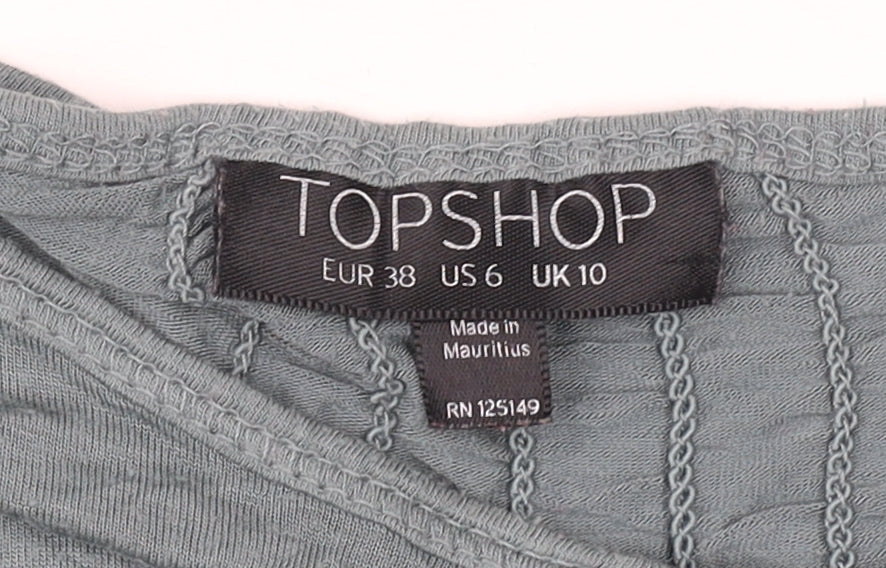 Womens UK Size 10 Topshop Green  T-Shirt