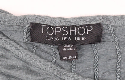 Womens UK Size 10 Topshop Green  T-Shirt