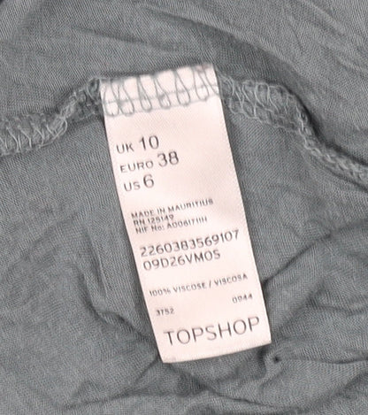Womens UK Size 10 Topshop Green  T-Shirt