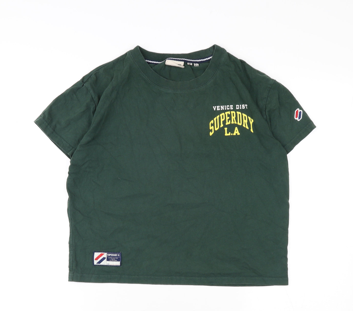 Womens UK Size 10 Superdry Green Jersey T-Shirt
