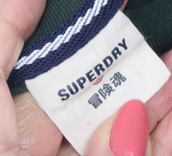Womens UK Size 10 Superdry Green Jersey T-Shirt