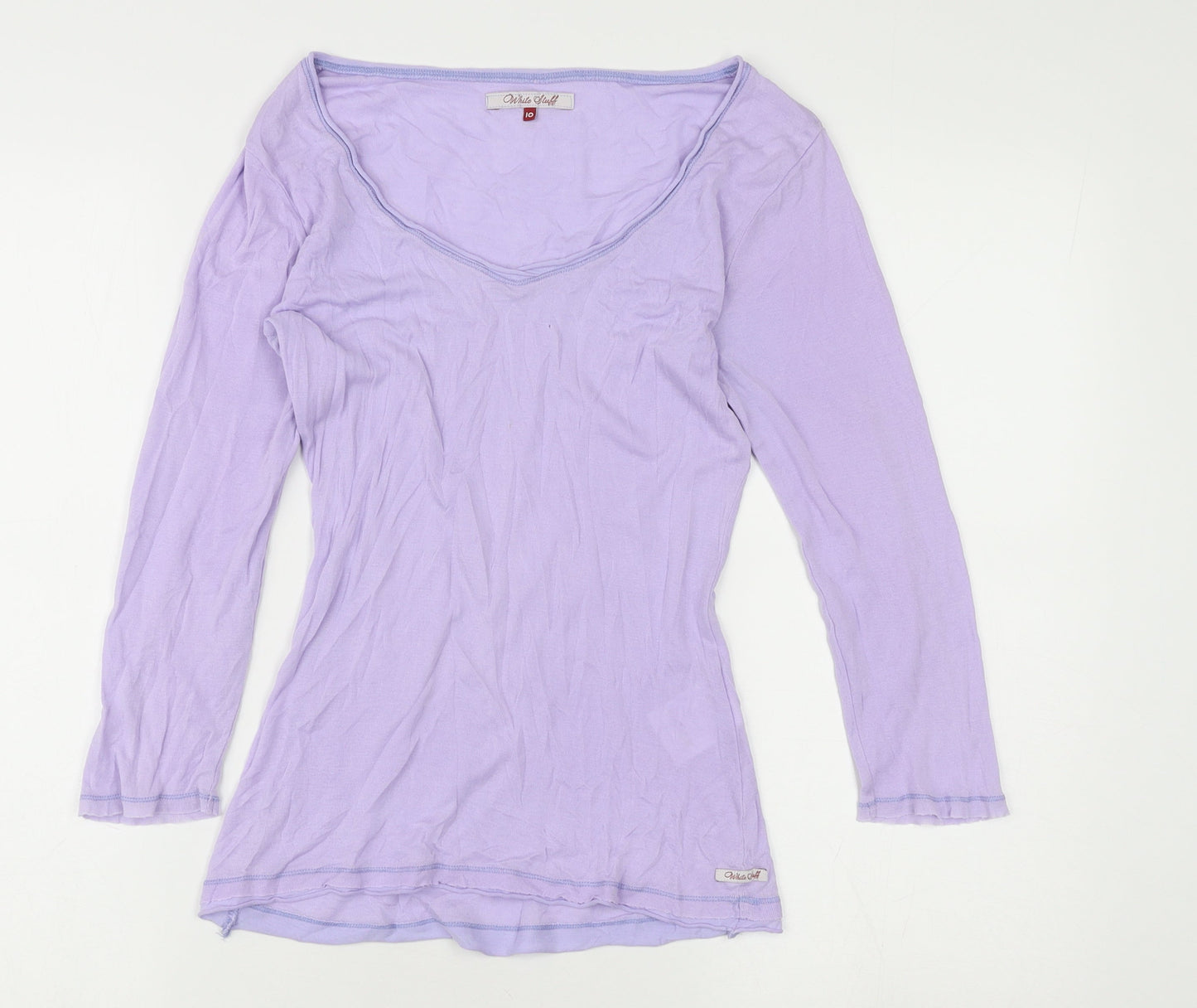 Womens UK Size 10 White Stuff Purple Basic T-Shirt