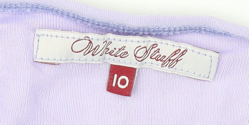 Womens UK Size 10 White Stuff Purple Basic T-Shirt