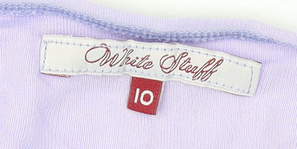 Womens UK Size 10 White Stuff Purple Basic T-Shirt
