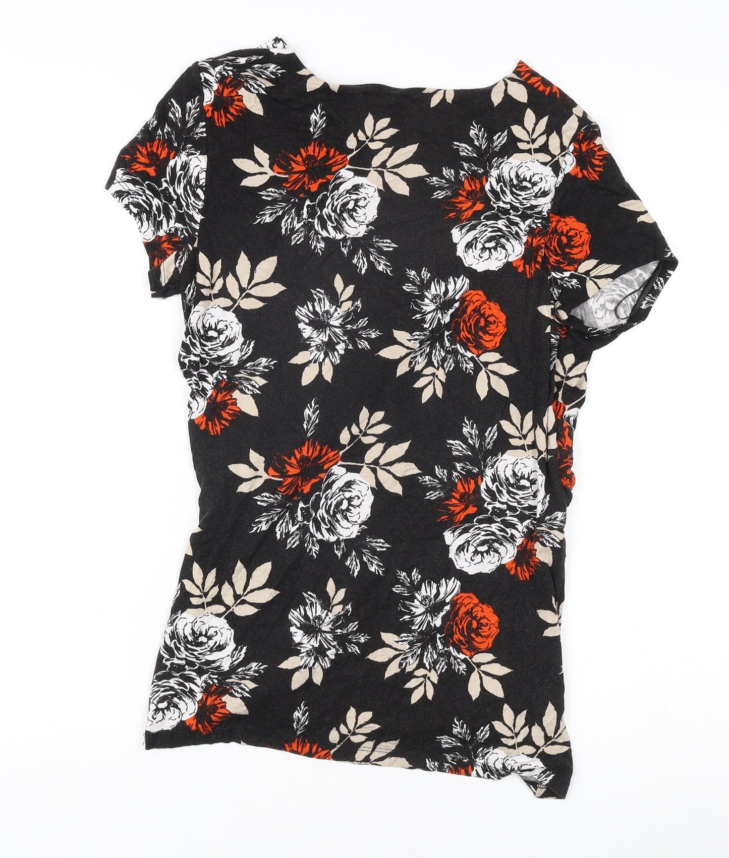 Laura Ashley Women's Black Floral Wrap Blouse - Size 12