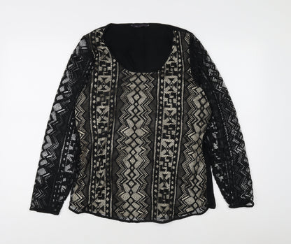 Womens UK Size 16 Marks and Spencer Black Tunic Blouse