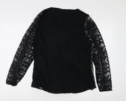 Womens UK Size 16 Marks and Spencer Black Tunic Blouse