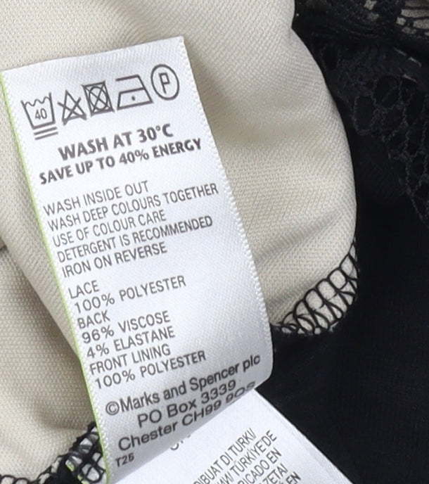 Womens UK Size 16 Marks and Spencer Black Tunic Blouse