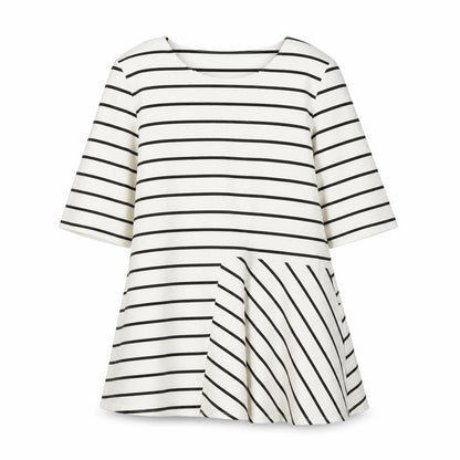 Marks and Spencer Women's Ivory Striped Tunic T-Shirt - Size 16