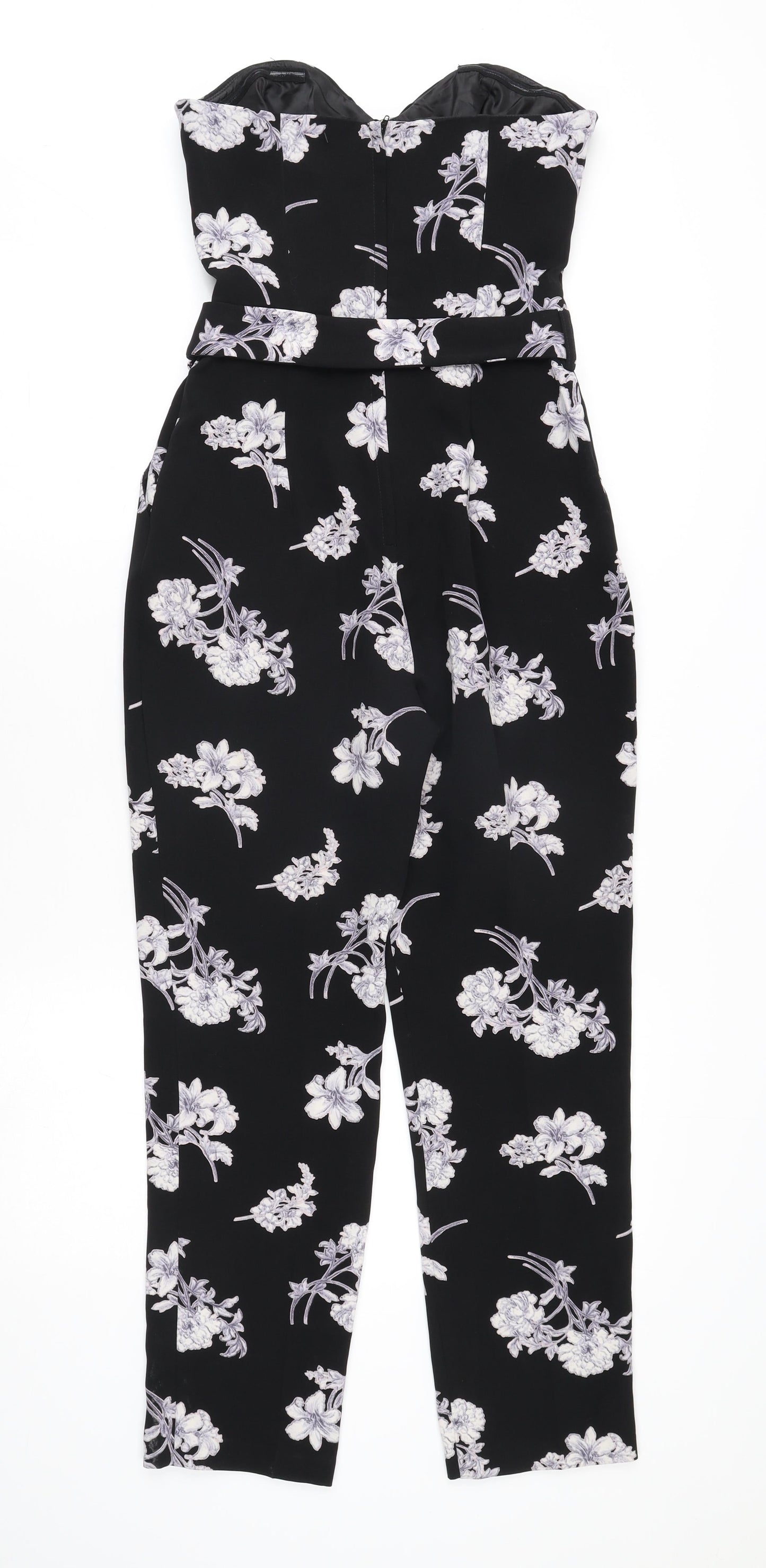 Miss Selfridge Women's Black Floral Jumpsuit Size 8