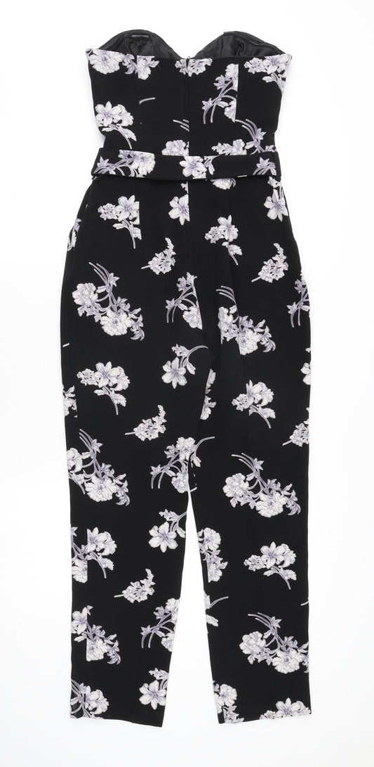 Miss Selfridge Women's Black Floral Jumpsuit Size 8