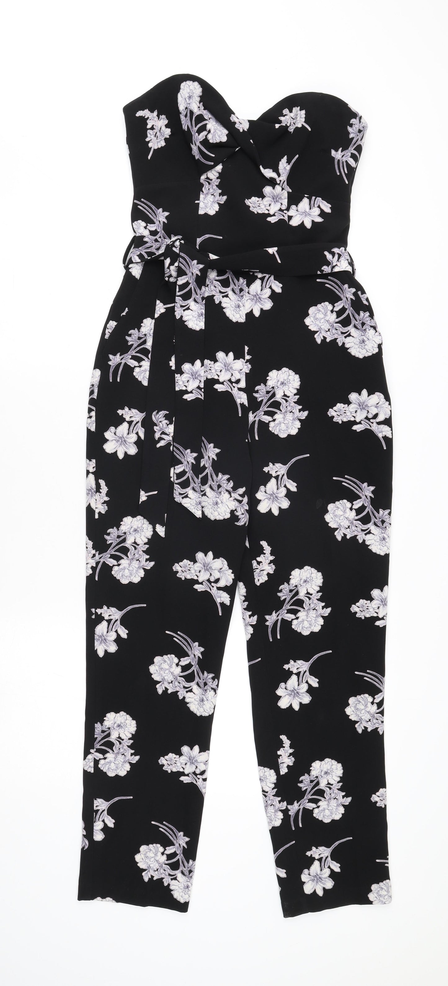 Miss Selfridge Women's Black Floral Jumpsuit Size 8