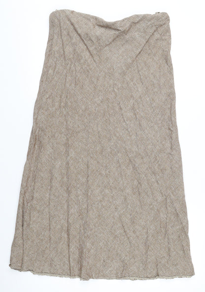 Wallis Women Beige A-Line Midi Skirt, Size 12