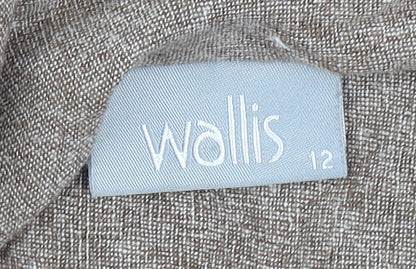 Wallis Women Beige A-Line Midi Skirt, Size 12