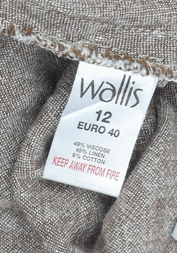 Wallis Women Beige A-Line Midi Skirt, Size 12