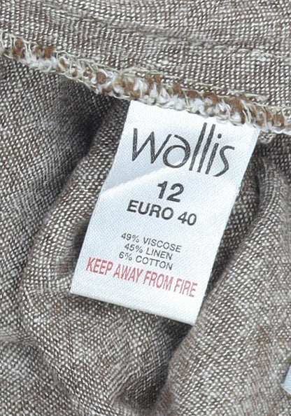Wallis Women Beige A-Line Midi Skirt, Size 12