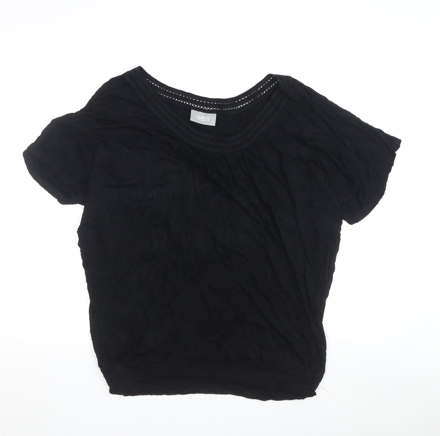 Womens UK Size M Wallis Black Basic T-Shirt