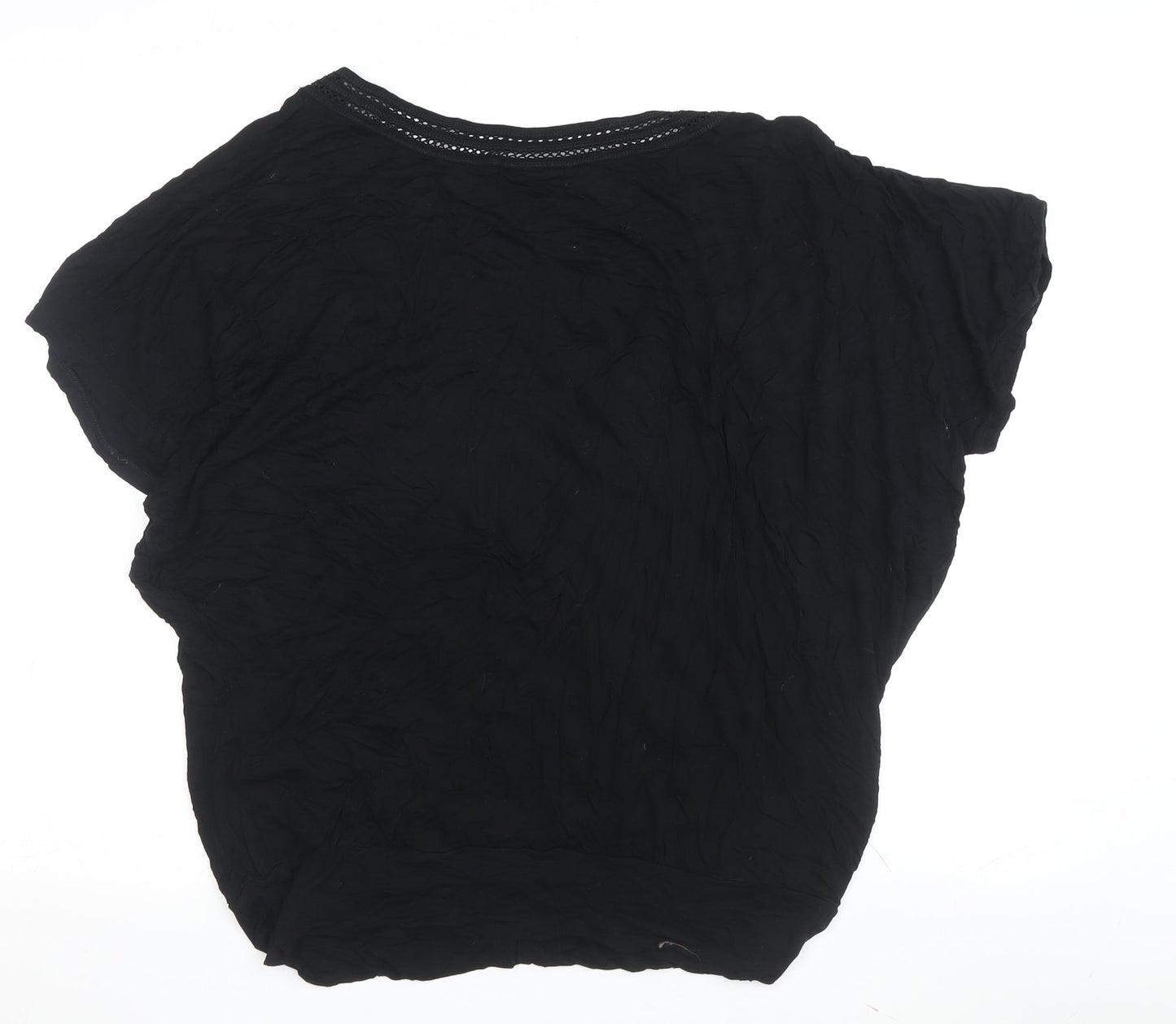 Womens UK Size M Wallis Black Basic T-Shirt