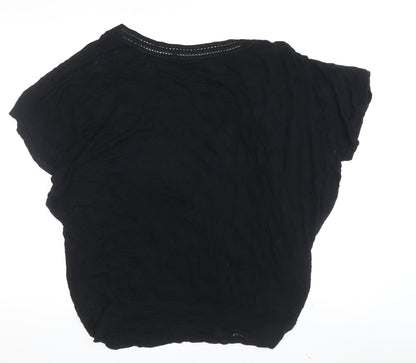 Womens UK Size M Wallis Black Basic T-Shirt