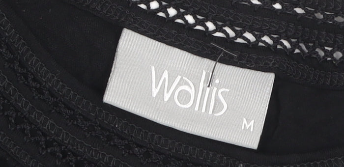 Womens UK Size M Wallis Black Basic T-Shirt