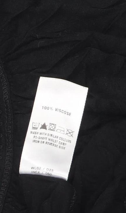 Womens UK Size M Wallis Black Basic T-Shirt