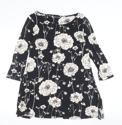 Womens UK Size 12 Marks and Spencer Black Tunic T-Shirt