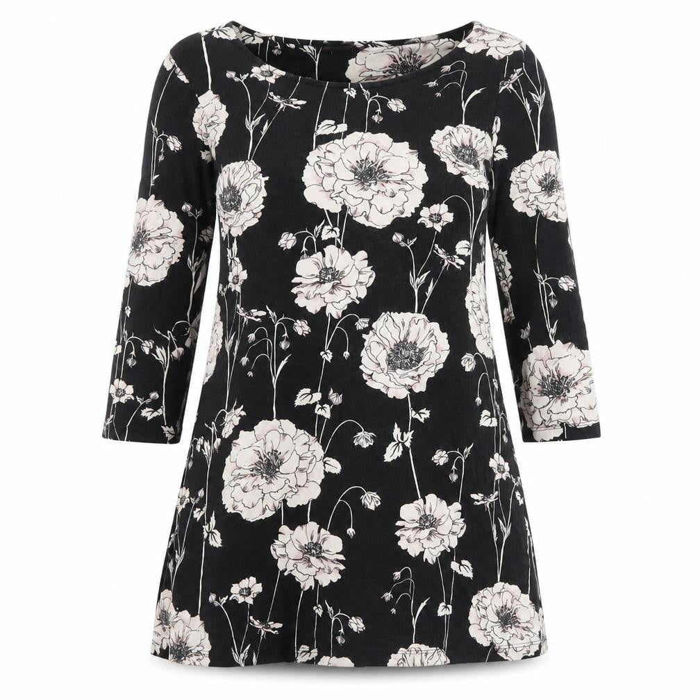 Womens UK Size 12 Marks and Spencer Black Tunic T-Shirt