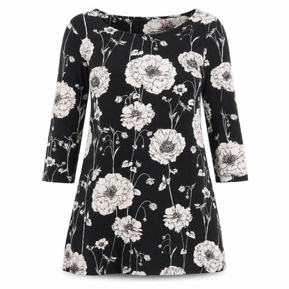 Womens UK Size 12 Marks and Spencer Black Tunic T-Shirt