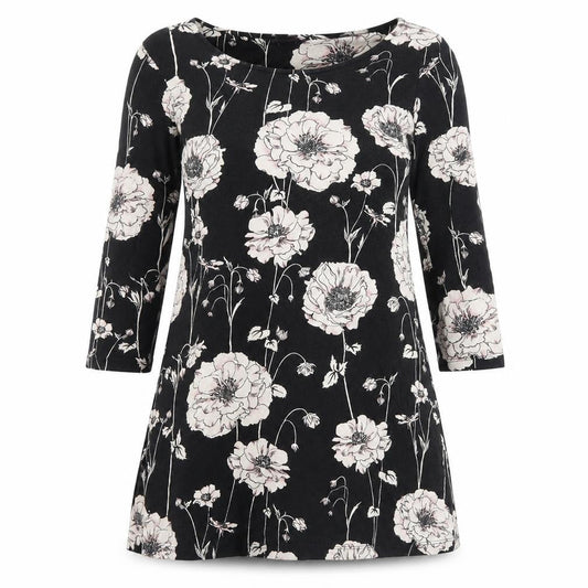 Womens UK Size 12 Marks and Spencer Black Tunic T-Shirt