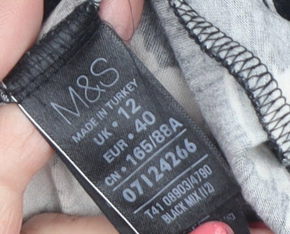 Womens UK Size 12 Marks and Spencer Black Tunic T-Shirt