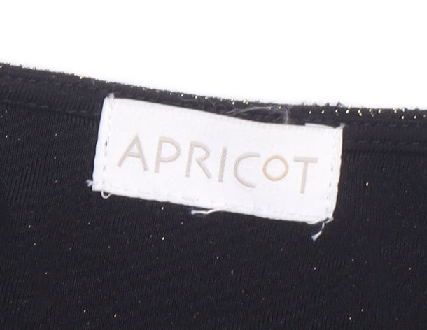 Womens UK Size 12 Apricot Black Wrap Blouse