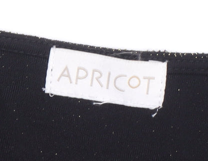 Womens UK Size 12 Apricot Black Wrap Blouse