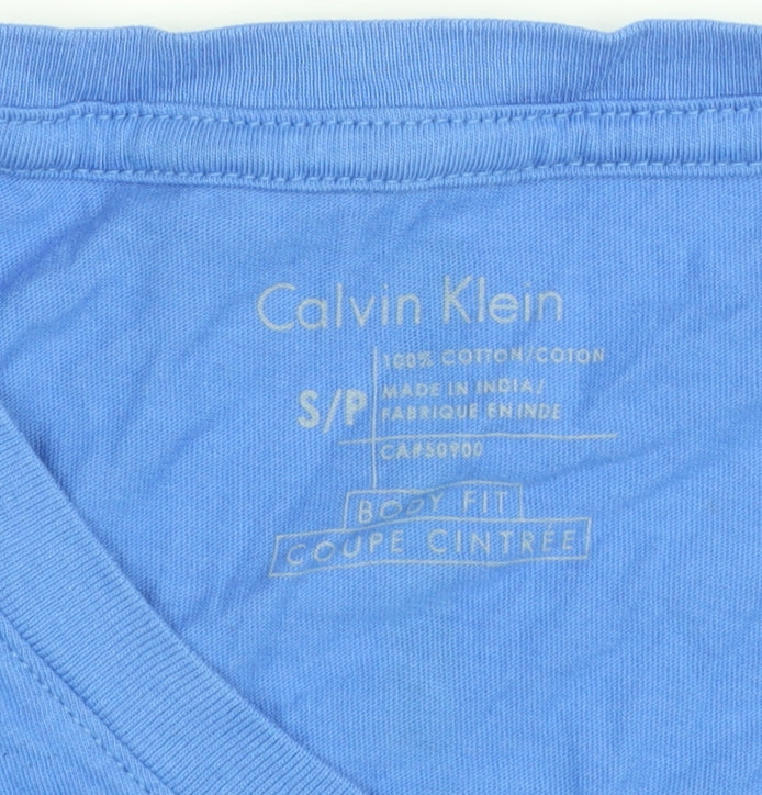 Unisex Adults UK Size S Calvin Klein Blue Jersey T-Shirt