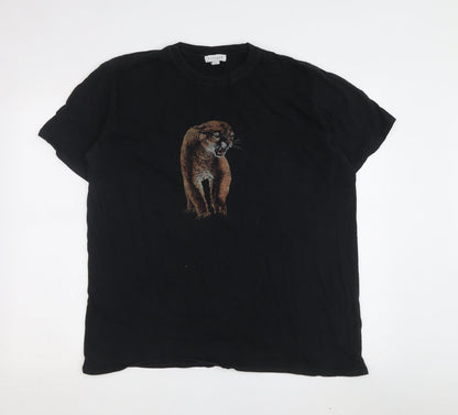 Womens UK Size L Topshop Black Basic T-Shirt