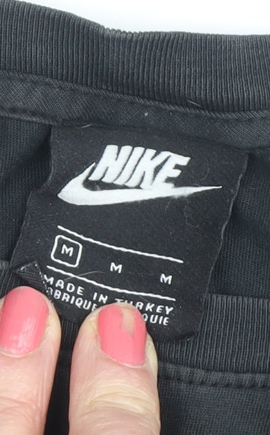 Nike Men's Black M Sports Logo T-Shirt, Cotton Blend