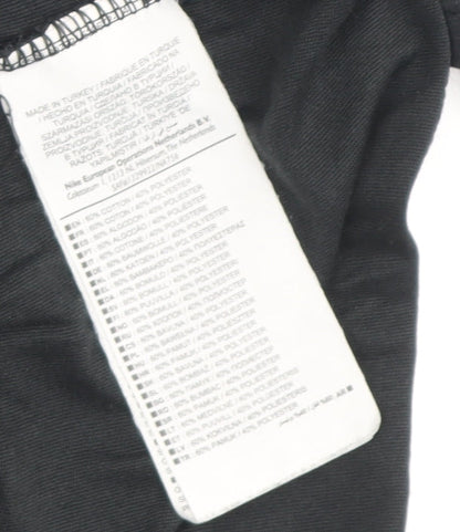 Nike Men's Black M Sports Logo T-Shirt, Cotton Blend