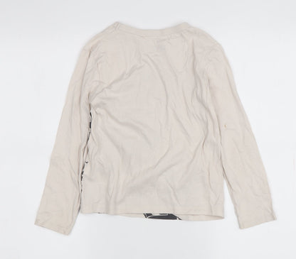 H&M Boys Beige Long Sleeve Black Panther T-Shirt 5-6 Years