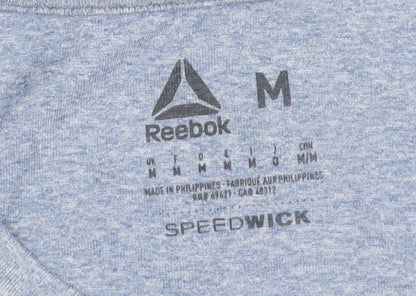 Reebok Men's Blue M Sports T-Shirt, Graphic Print, Moisture Wicking