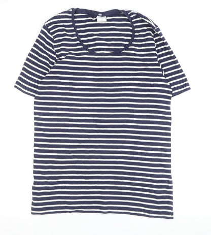Womens UK Size 10 Cotton Traders Blue Basic T-Shirt
