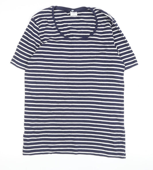 Womens UK Size 10 Cotton Traders Blue Basic T-Shirt