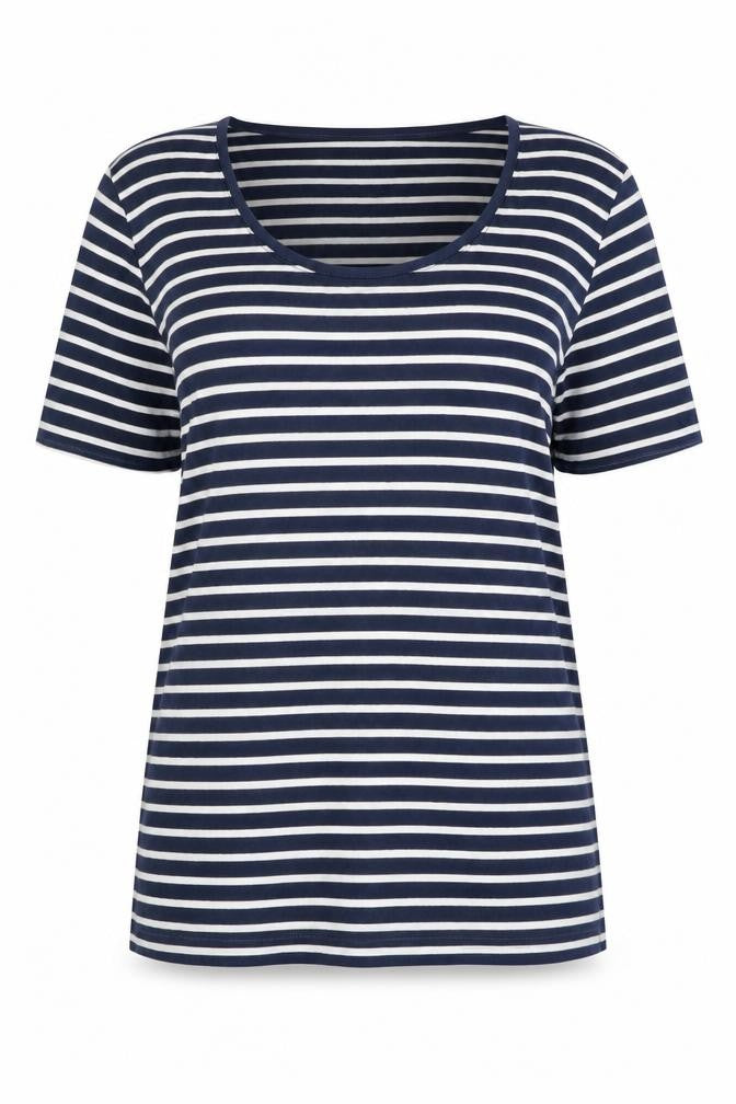 Womens UK Size 10 Cotton Traders Blue Basic T-Shirt