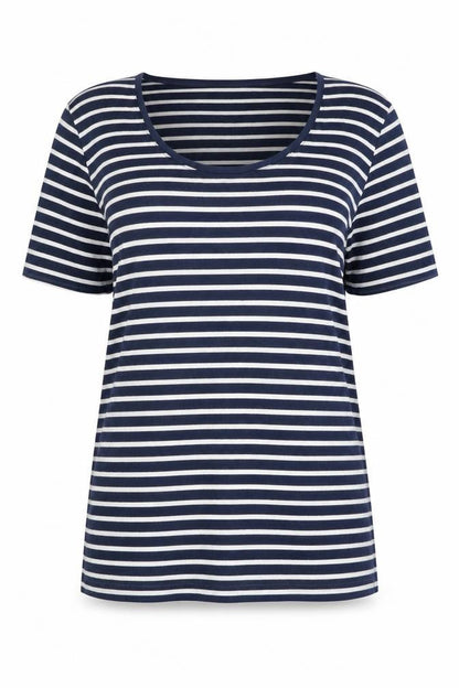 Womens UK Size 10 Cotton Traders Blue Basic T-Shirt