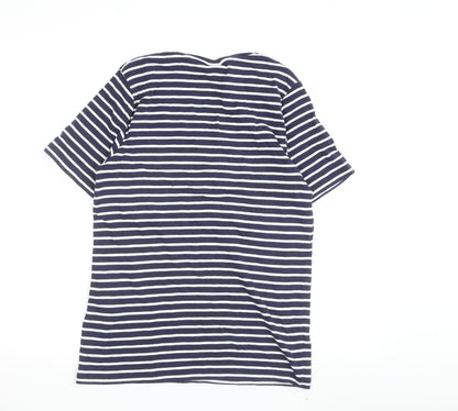 Womens UK Size 10 Cotton Traders Blue Basic T-Shirt