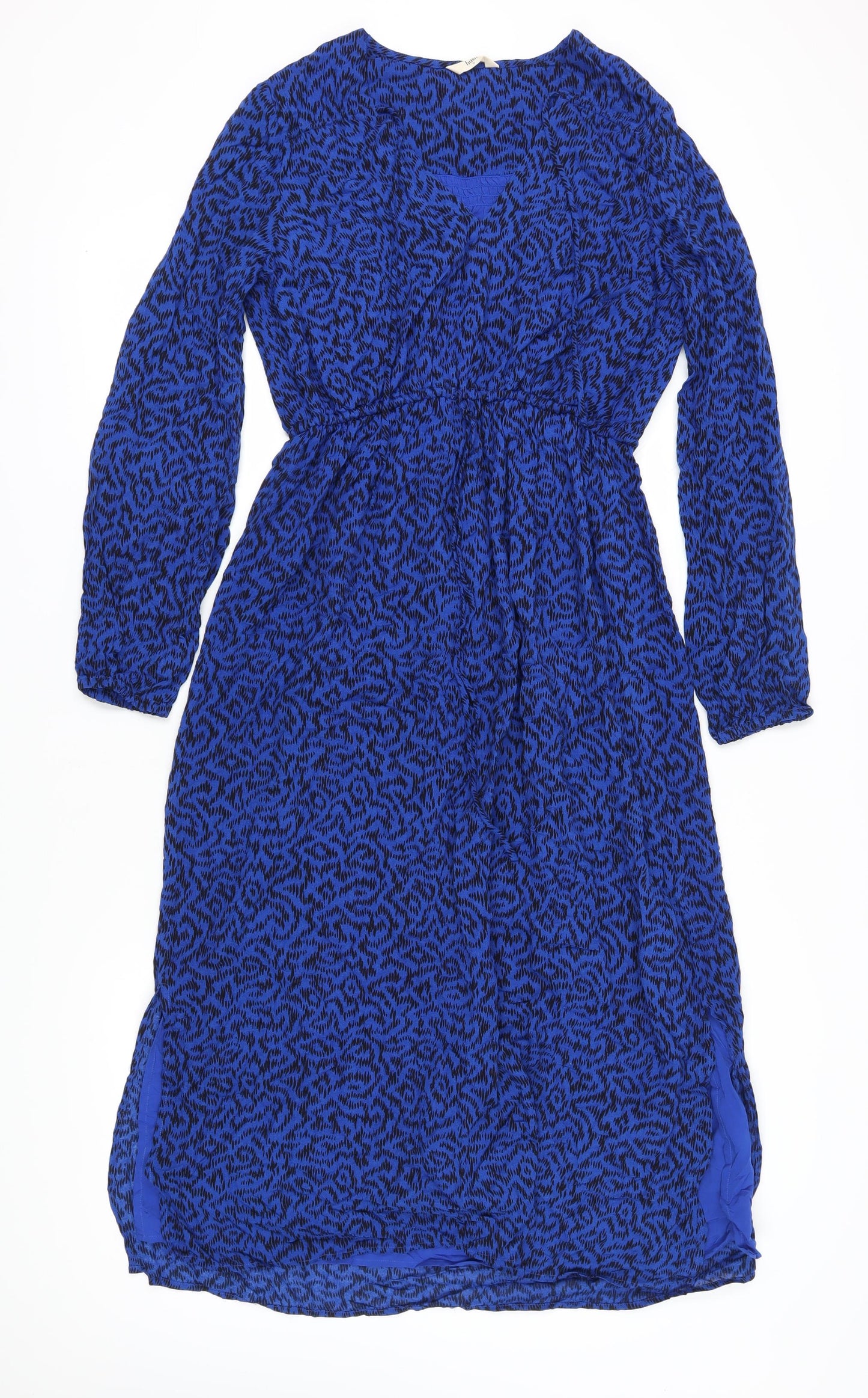 Hush Women's Blue Animal Print Midi Dress Size 10