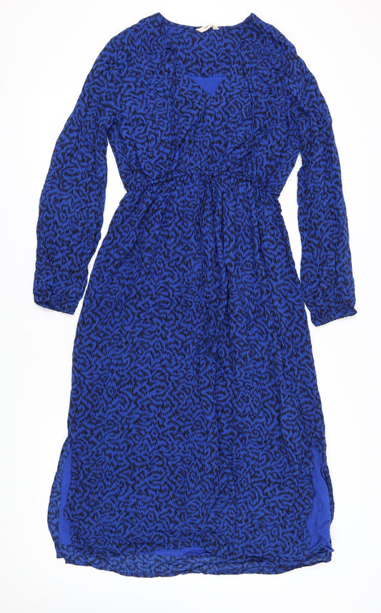 Hush Women's Blue Animal Print Midi Dress Size 10