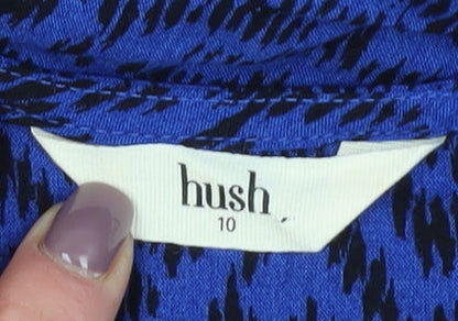 Hush Women's Blue Animal Print Midi Dress Size 10
