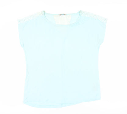 Womens UK Size 14 Marks and Spencer Blue Basic T-Shirt