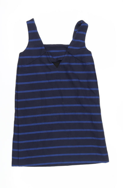 Mango Women's Blue Striped Shift Dress Size 8