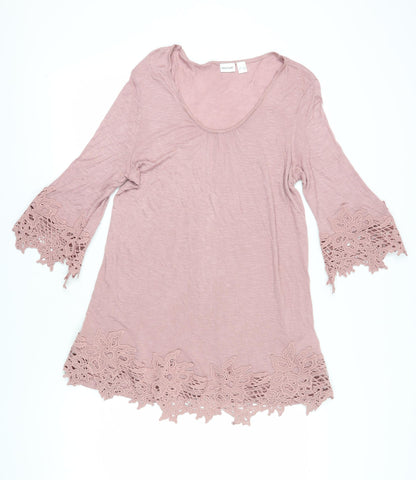 Womens UK Size L Body Flirt Pink Tunic Blouse