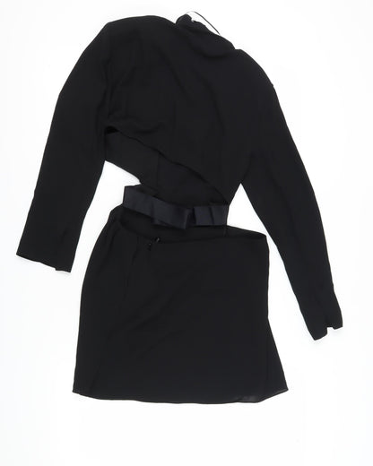 Zara Women's Black Wrap Dress, Size 14, Party Ready